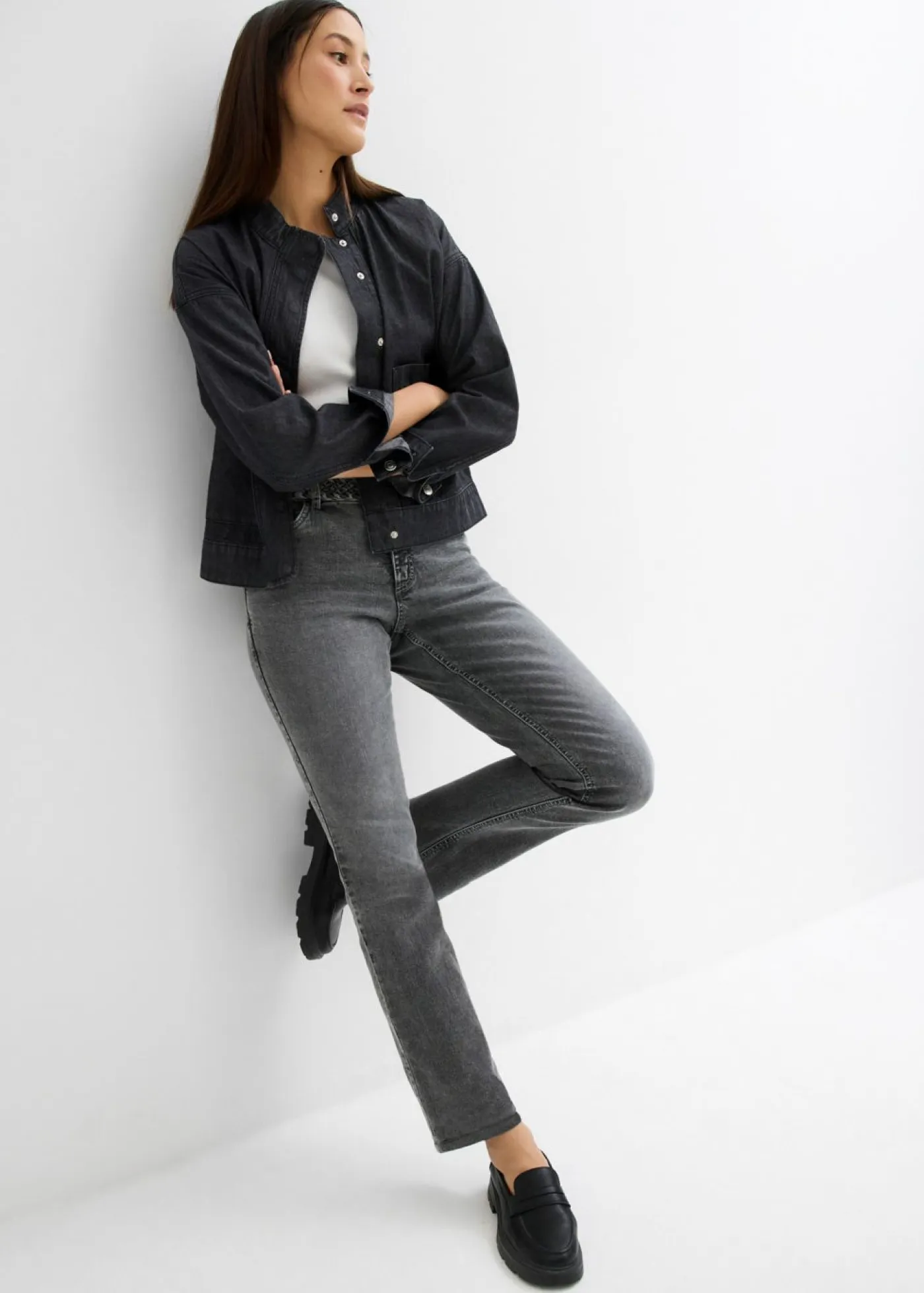 bonprix bonprix Camisetas Interiores|Básicos>Top de canalé de algodón orgánico puro (2 unidades) Blanco-negro