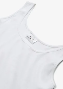bonprix bonprix Camisetas Interiores|Básicos>Top de canalé de algodón puro Blanco