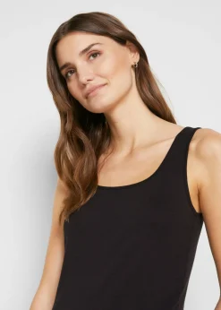 Mujer bonprix bonprix Top de canalé de algodón puro