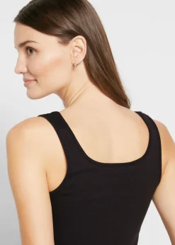 Mujer bonprix bonprix Top de canalé de algodón puro