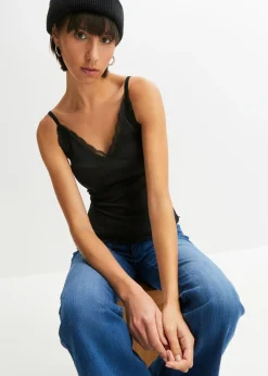 Mujer bonprix bonprix Top de canalé de mezcla de viscosa suave (2 unidades)