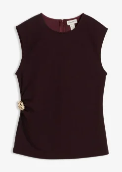 Mujer bonprix bonprix Top de crepé con hebilla decorativa