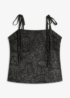 bonprix bonprix Conjuntos De Ropa|Camisetas>Top de crepé de punto Negro-blanco