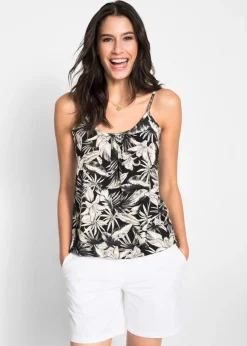 Mujer bonprix bonprix Top de mezcla de viscosa suave con tirantes finos