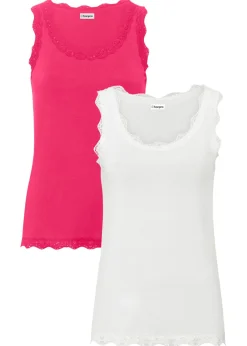 Mujer bonprix bonprix Top de mezcla de viscosa suave (2 unidades)