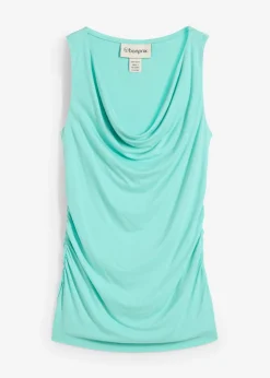 bonprix bonprix Camisetas>Top de mezcla de viscosa suave Azul mentol