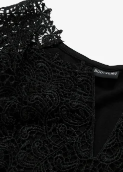 bonprix bonprix Camisetas>Top de mezcla de viscosa fluida Negro