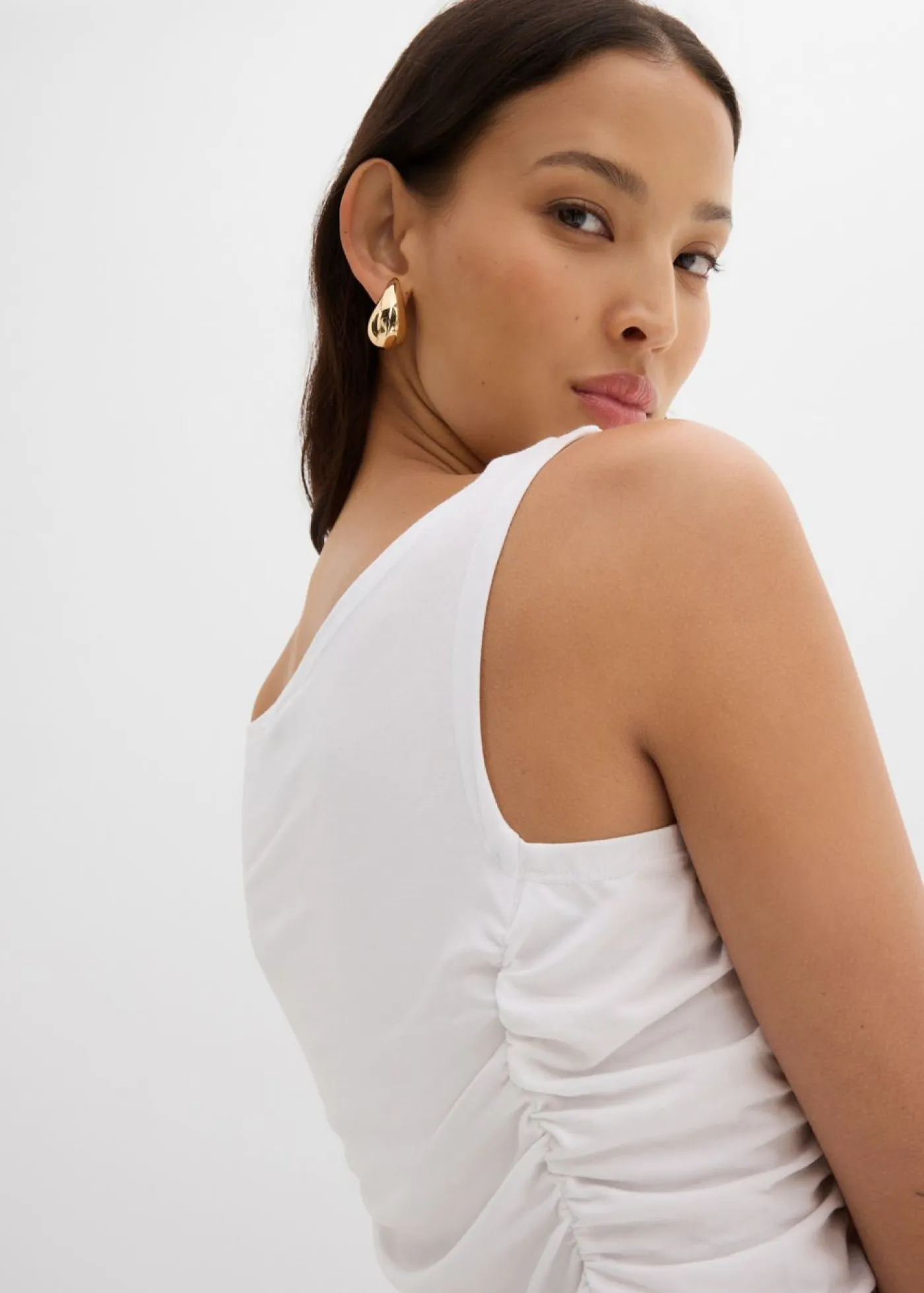 bonprix bonprix Camisetas>Top de mezcla de viscosa suave Blanco