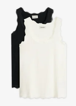 Mujer bonprix bonprix Top de mezcla de viscosa suave (2 unidades)