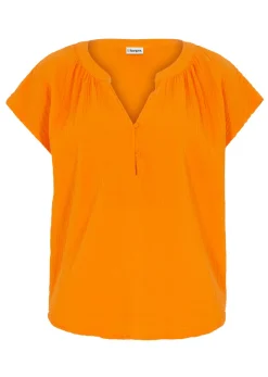 bonprix bonprix Camisas Y Blusas>Top de muselina de algodón puro Naranja calabaza