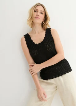 bonprix bonprix Camisetas|Ropa De Punto>Top de punto Negro