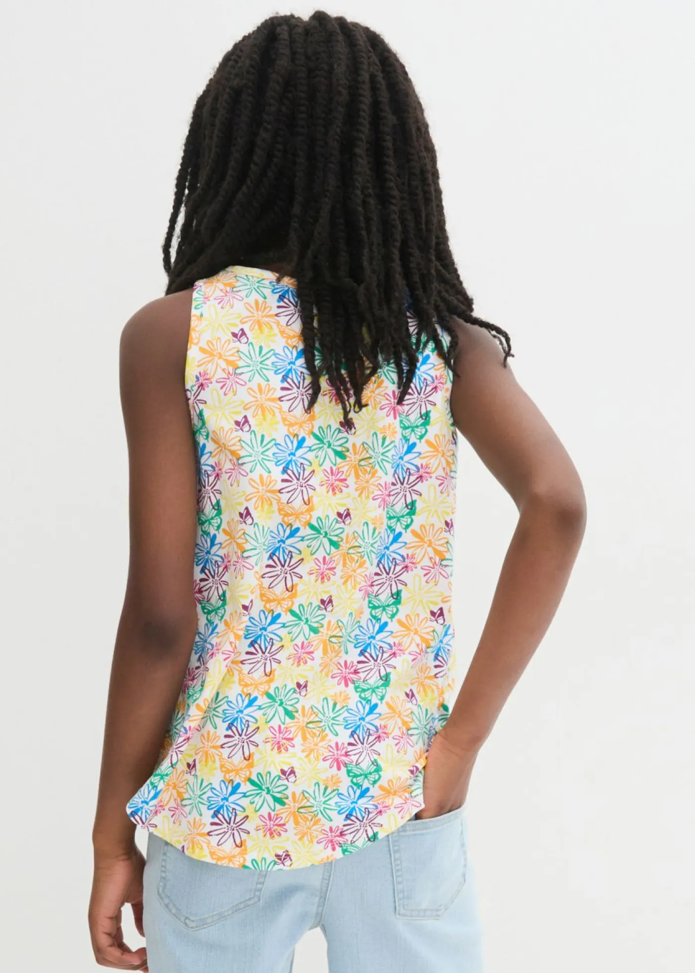 bonprix bonprix Ropa 9 A 16 Años·Camisetas Y Camisas|Ropa 9 A 16 Años·Packs De Ropa>Top de punto (3 unidades) para niñas de algodón orgánico amarillo cálido+blanco+rosa caliente