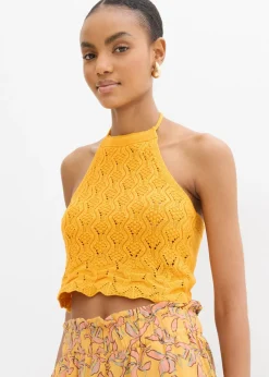 Mujer bonprix bonprix Top de punto anudado al cuello