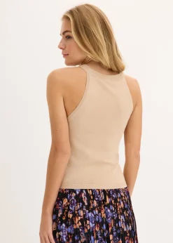 Mujer bonprix bonprix Top de punto con efecto metalizado