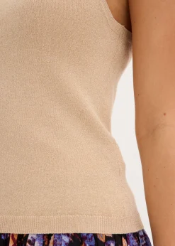 Mujer bonprix bonprix Top de punto con efecto metalizado