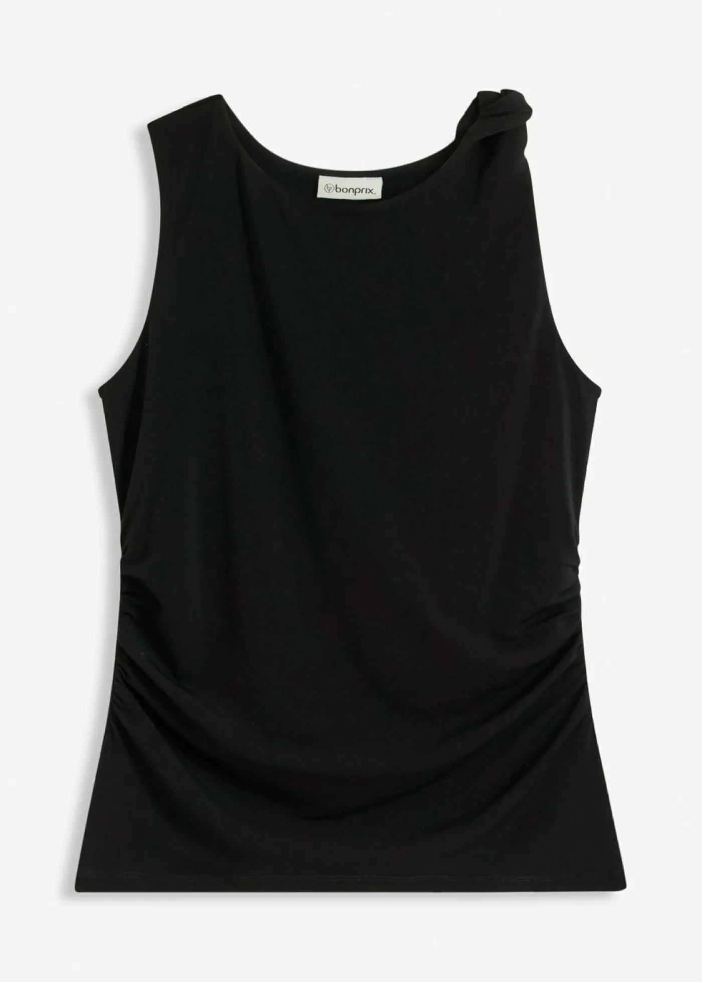 bonprix bonprix Camisetas>Top de punto con nudo Negro