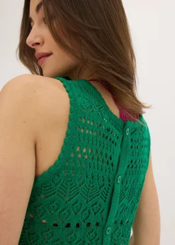 Mujer bonprix bonprix Top de punto con patrón de punto calado