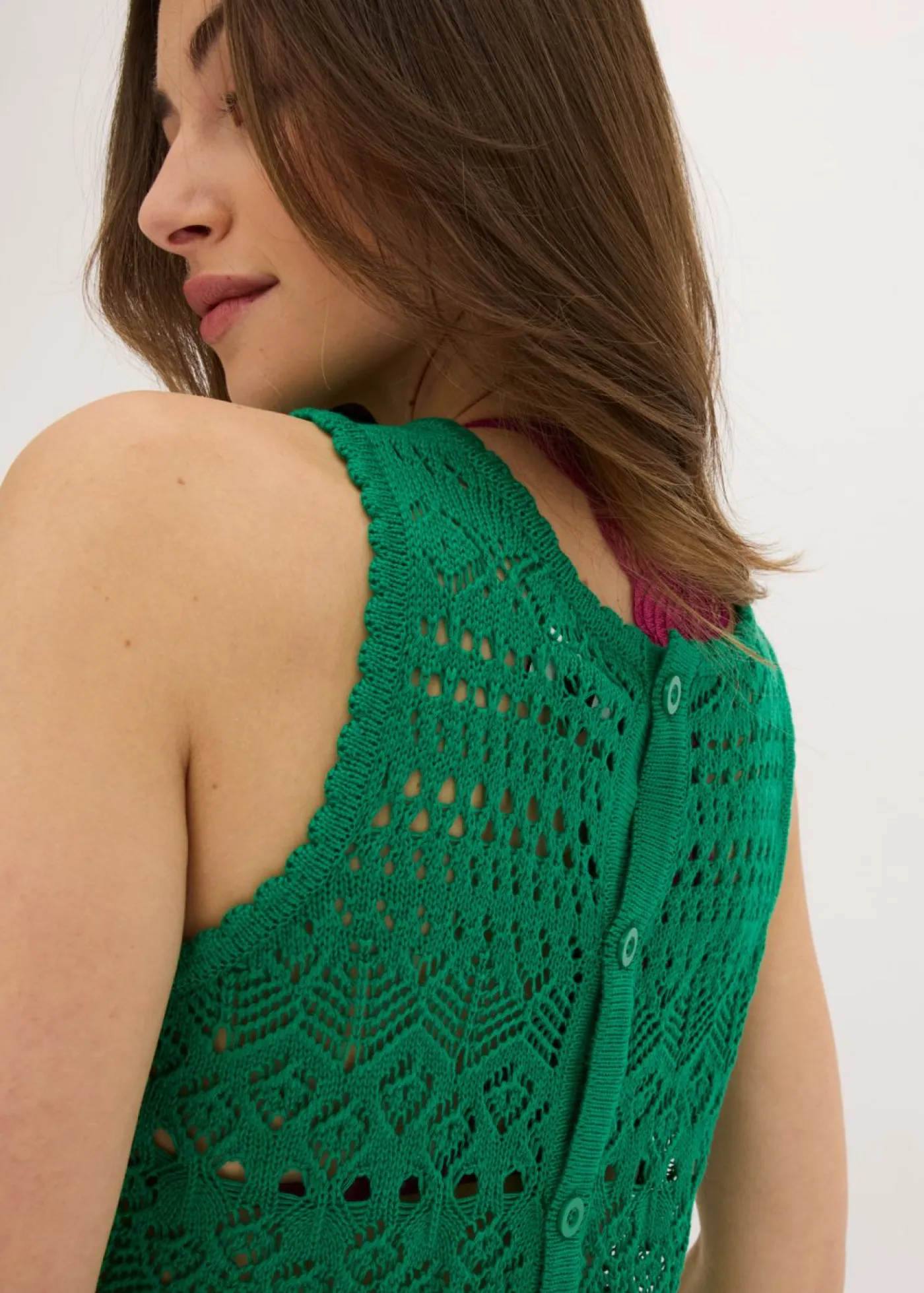 Mujer bonprix bonprix Top de punto con patrón de punto calado