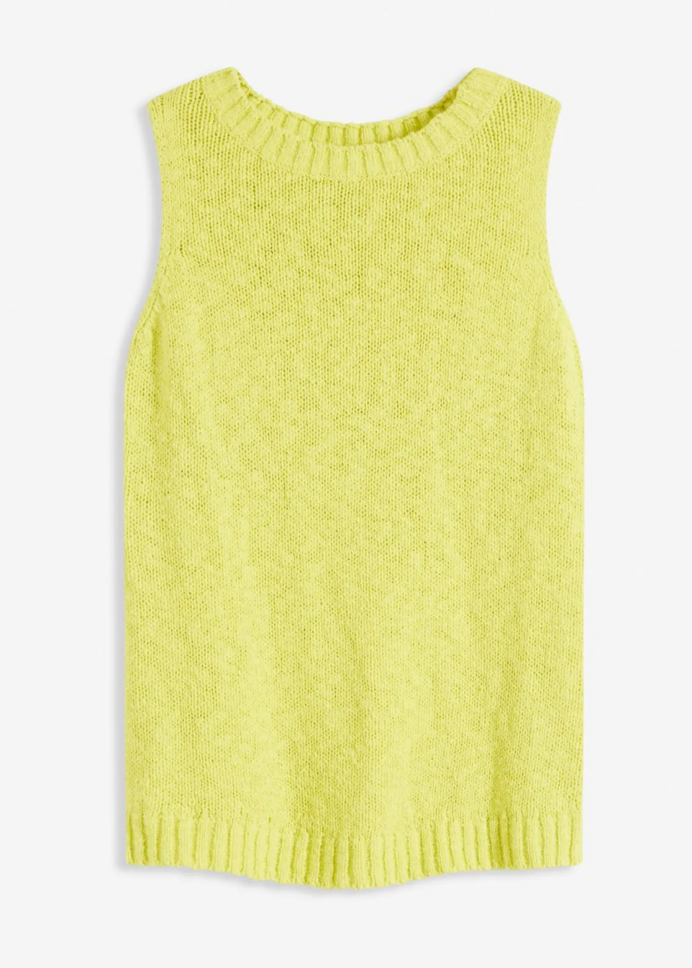 bonprix bonprix Camisetas|Ropa De Punto>Top de punto de algodón con textura nudosa Amarillo cítrico