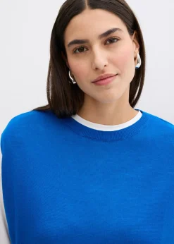 Mujer bonprix bonprix Top de punto de viscosa fina con forma abullonada