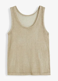 bonprix bonprix Camisetas|Ropa De Punto>Top de punto en suave mezcla de viscosa Dorado