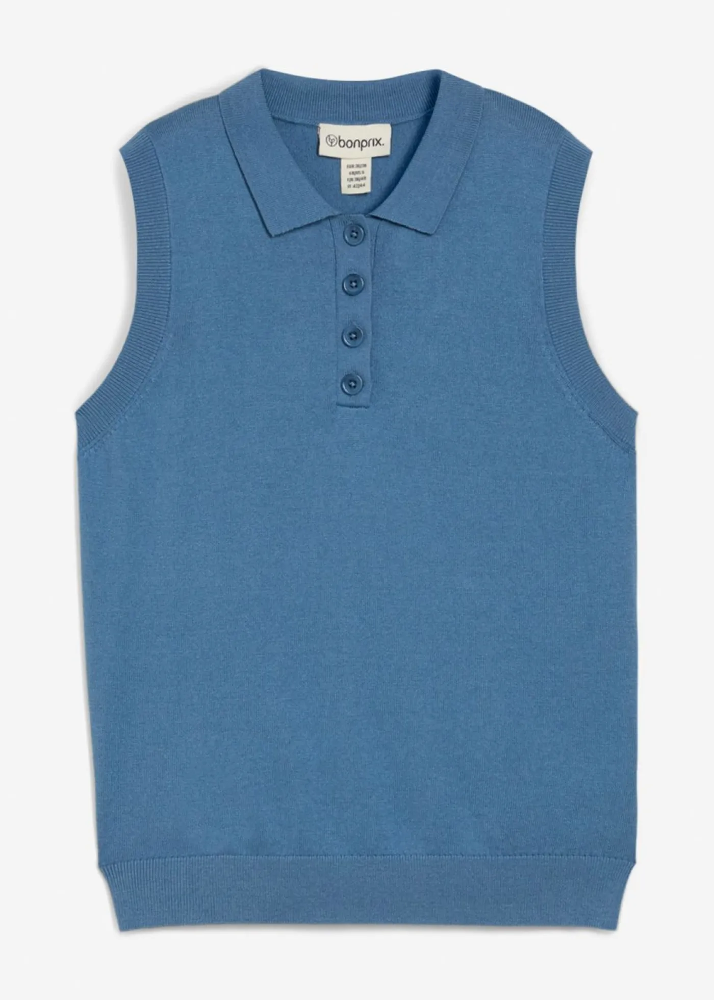 bonprix bonprix Premium|Jerséis>Top de punto fino con contenido de seda y cuello tipo polo verde mar