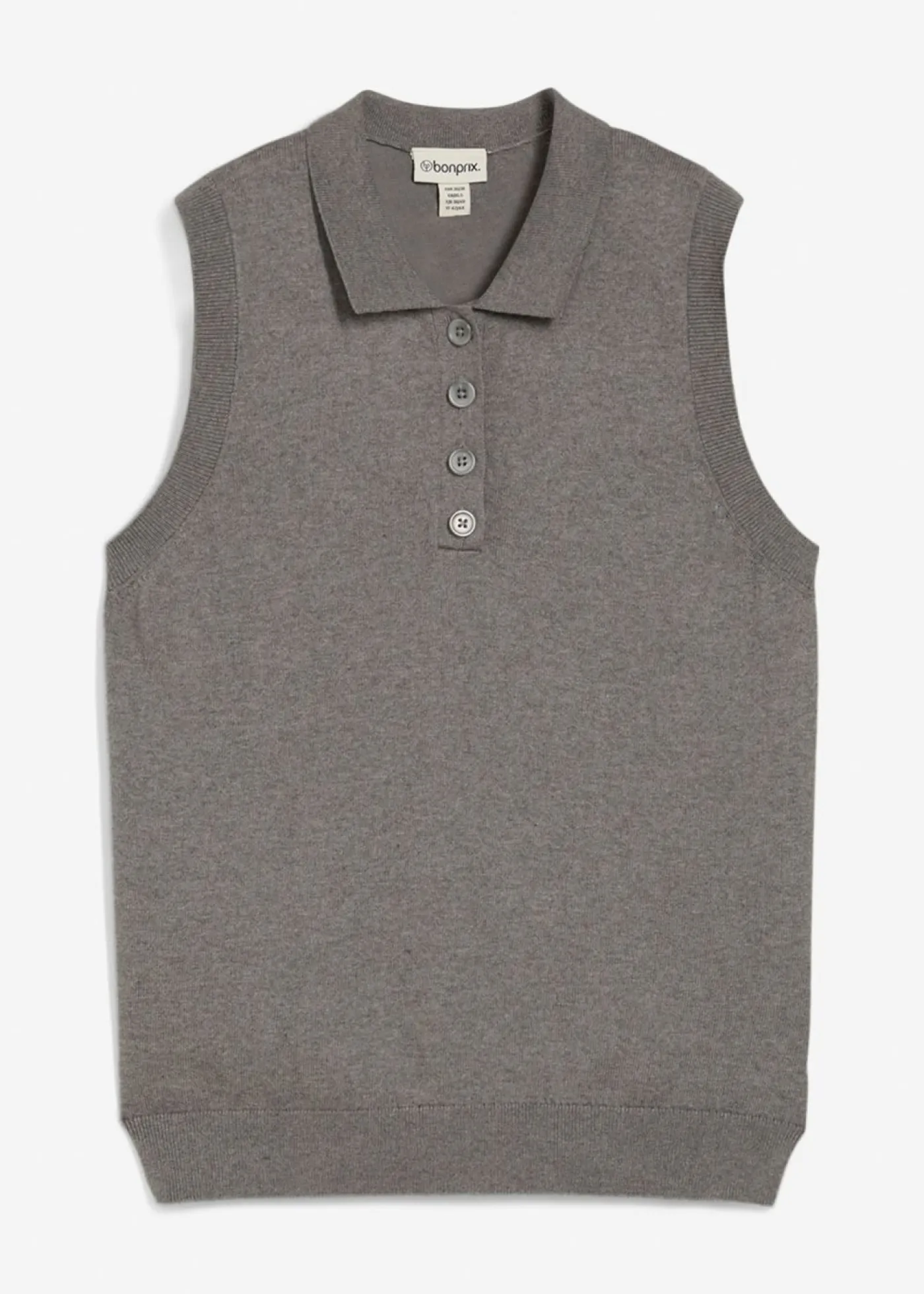 Mujer bonprix bonprix Top de punto fino con contenido de seda y cuello tipo polo