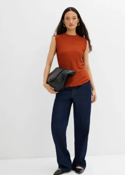 Mujer bonprix bonprix Top de tejido arrugado estructurado