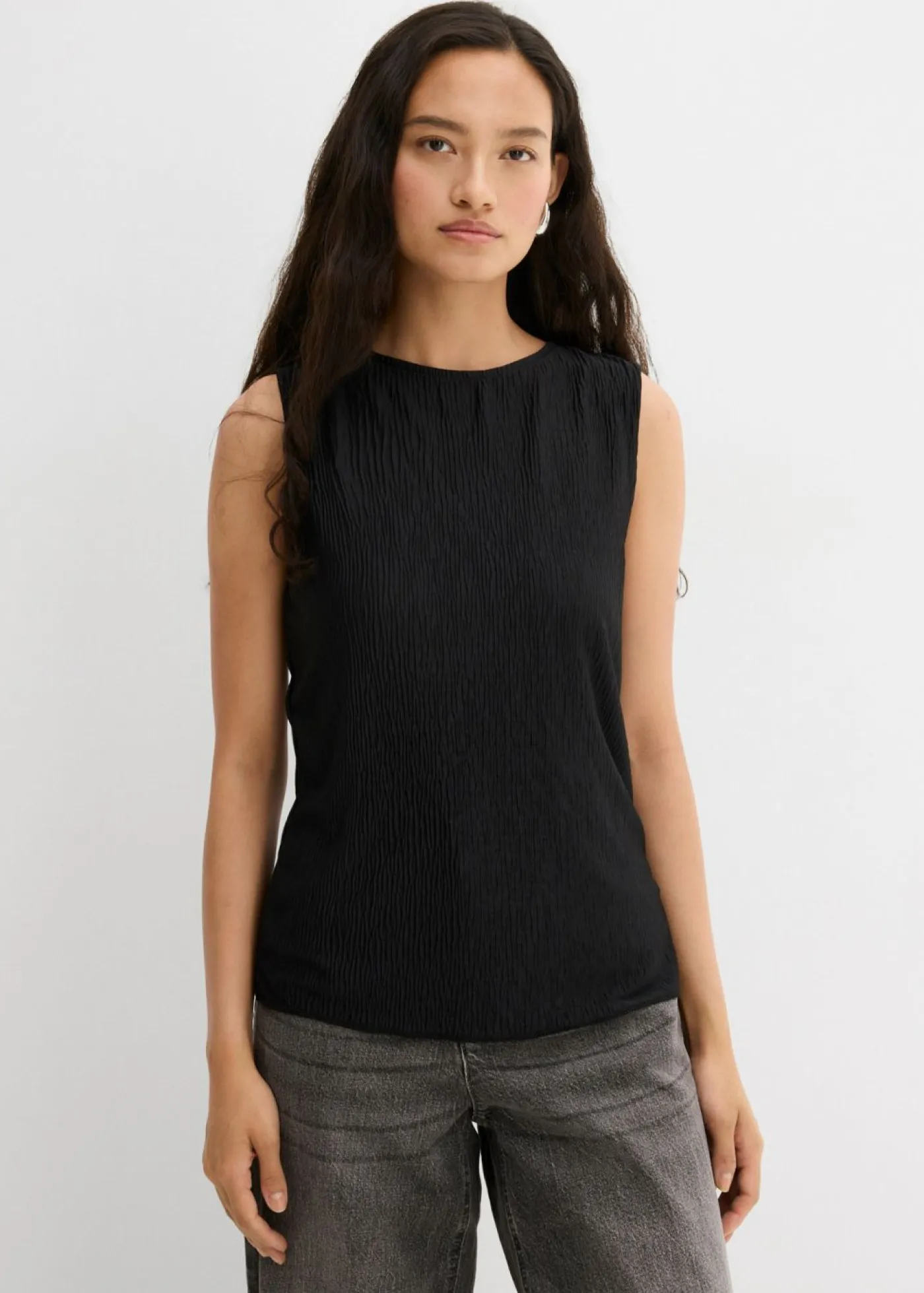 Mujer bonprix bonprix Top de tejido arrugado estructurado