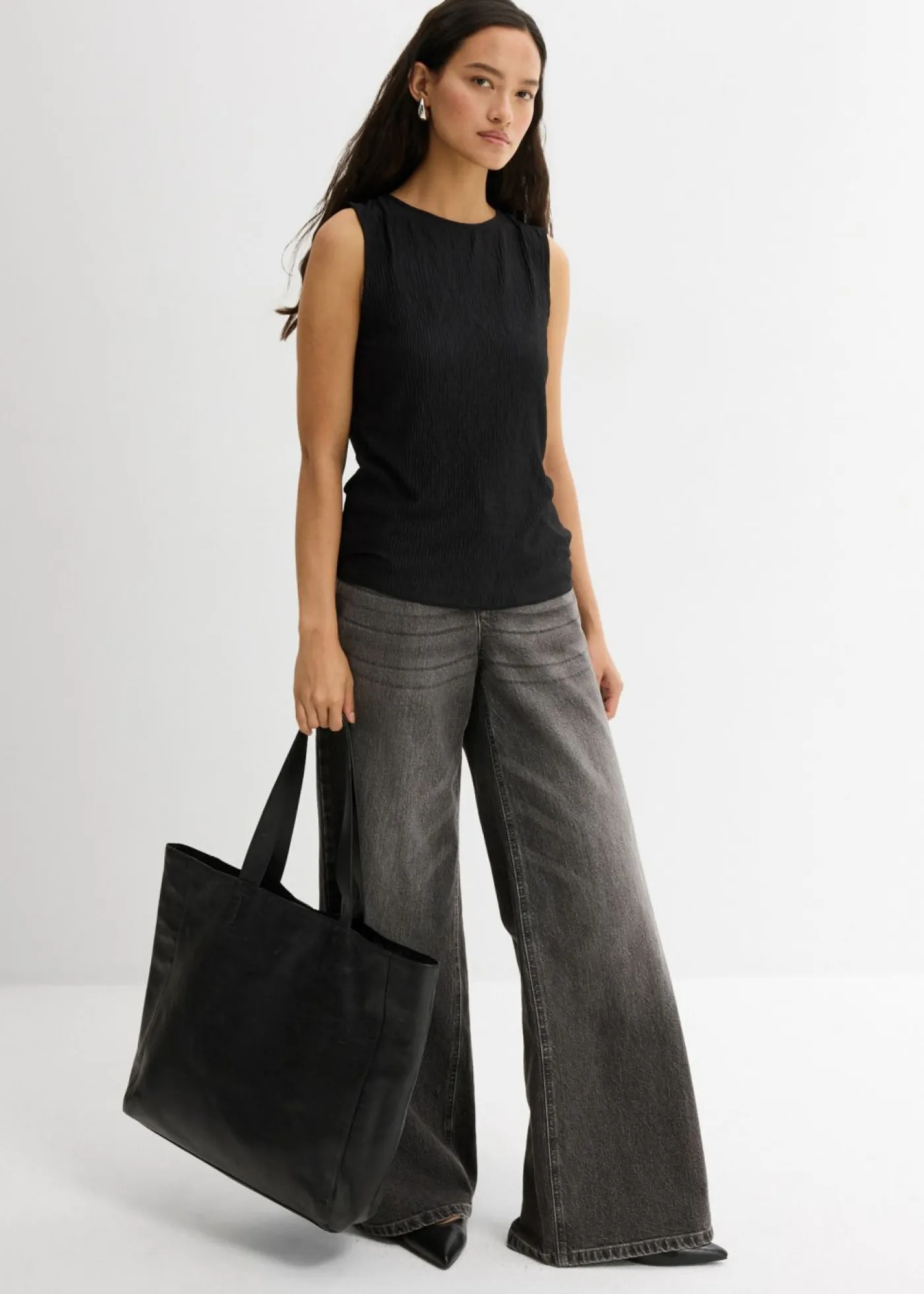 Mujer bonprix bonprix Top de tejido arrugado estructurado