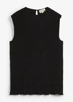 bonprix bonprix Esenciales|Camisetas>Top de tejido arrugado estructurado Negro