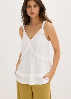 Mujer bonprix bonprix Top de tirantes finos con volantes