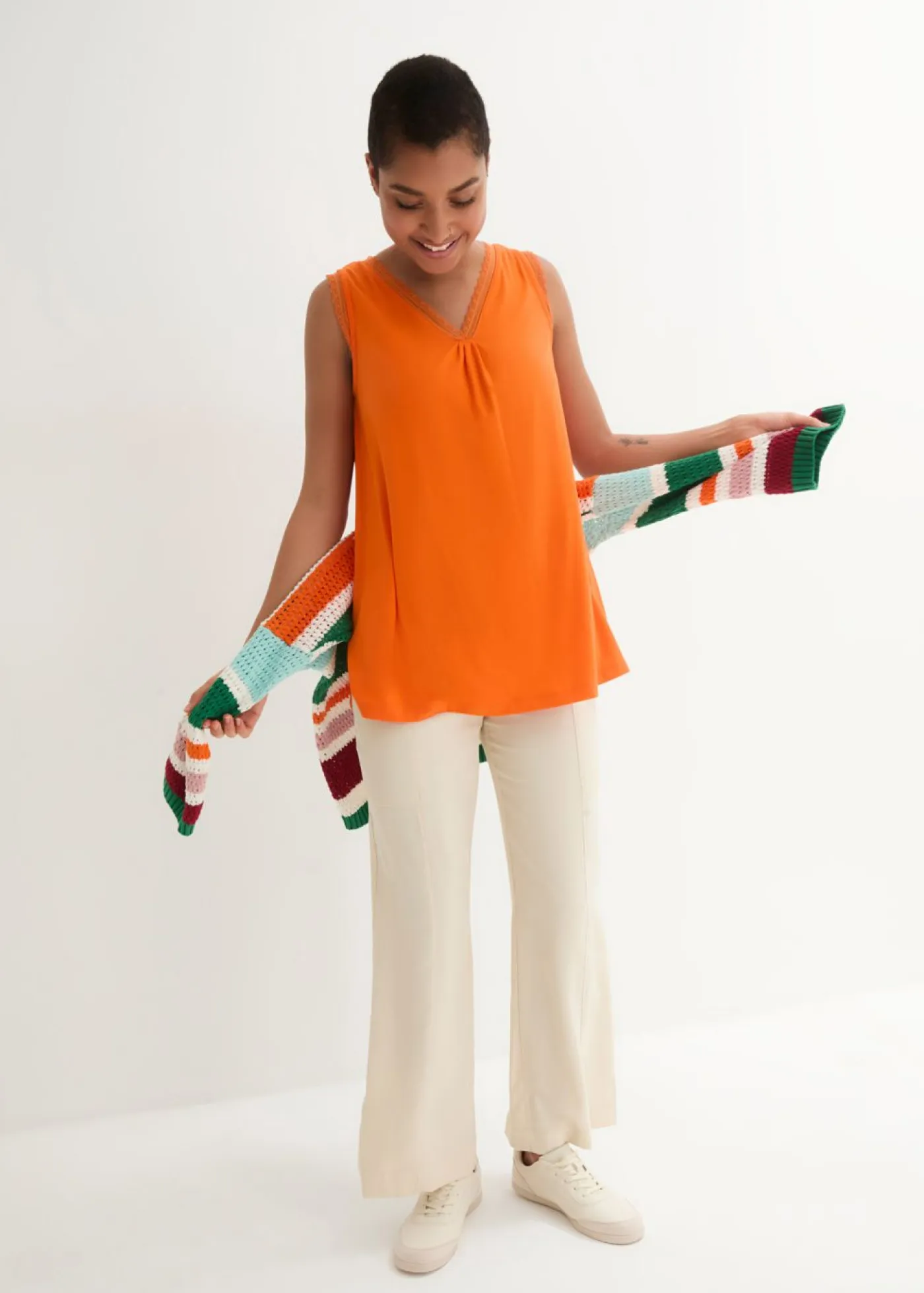 Mujer bonprix bonprix Top de viscosa con encaje