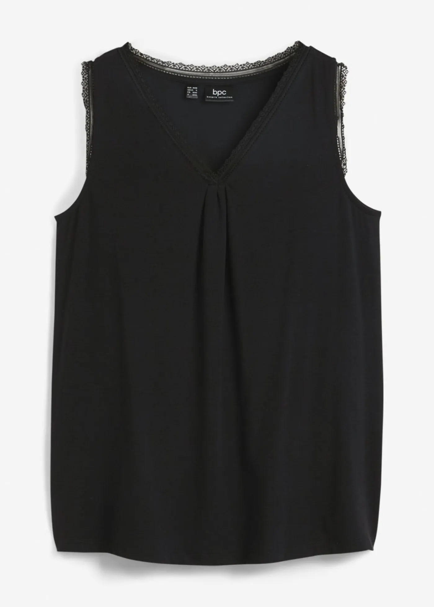 bonprix bonprix Camisetas>Top de viscosa con encaje Negro