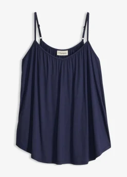 bonprix bonprix Camisetas|Novedades>Top de viscosa fluida con tirantes finos Azul marino