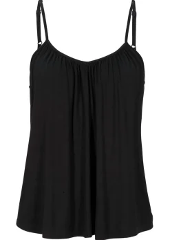 bonprix bonprix Camisetas|Novedades>Top de viscosa fluida con tirantes finos Negro