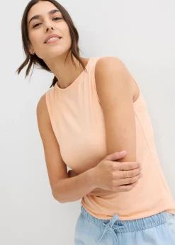 bonprix bonprix Básicos|Camisetas>Top de viscosa suave (2 unidades) Negro-melocotón