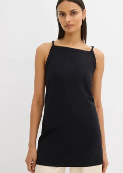 Mujer bonprix bonprix Top largo de mezcla de algodón elástico