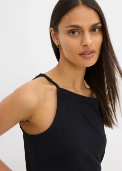 Mujer bonprix bonprix Top largo de mezcla de algodón elástico