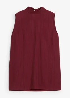 bonprix bonprix Conjuntos De Ropa|Esenciales>Top largo de mezcla de viscosa estructurada rojo avellana