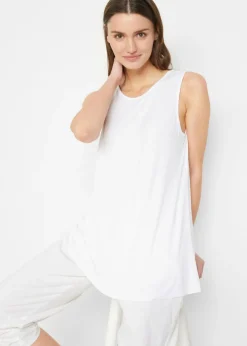bonprix bonprix Básicos|Camisetas>Top largo de viscosa suave (2 unidades) Blanco-negro