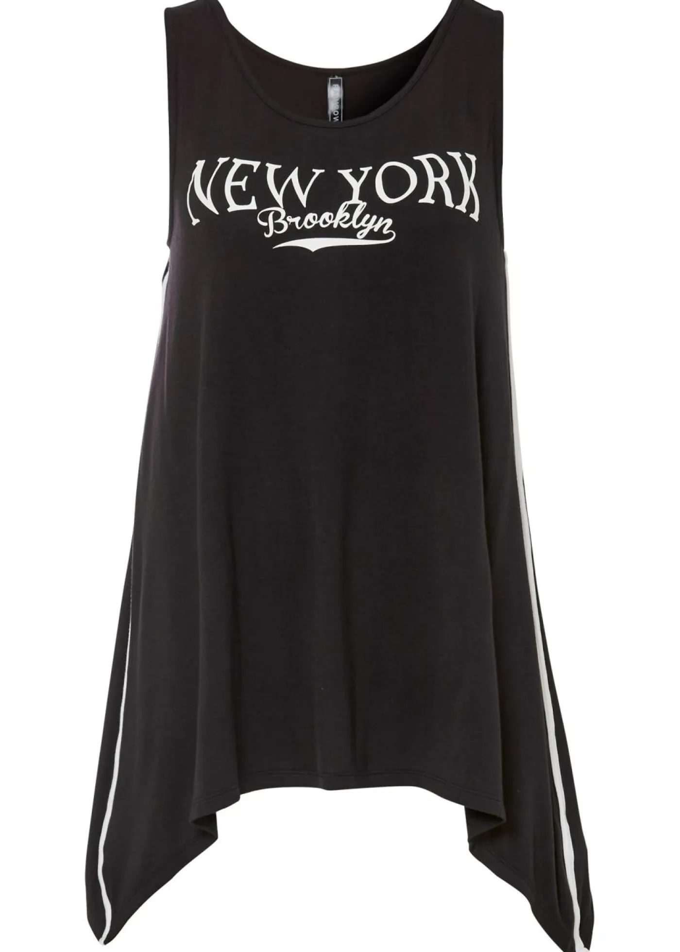 bonprix bonprix Camisetas>Top largo de viscosa suave Negro-blanco