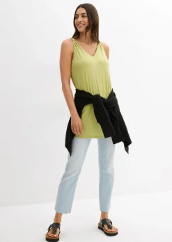 Mujer bonprix bonprix Top largo en mezcla de viscosa y lino