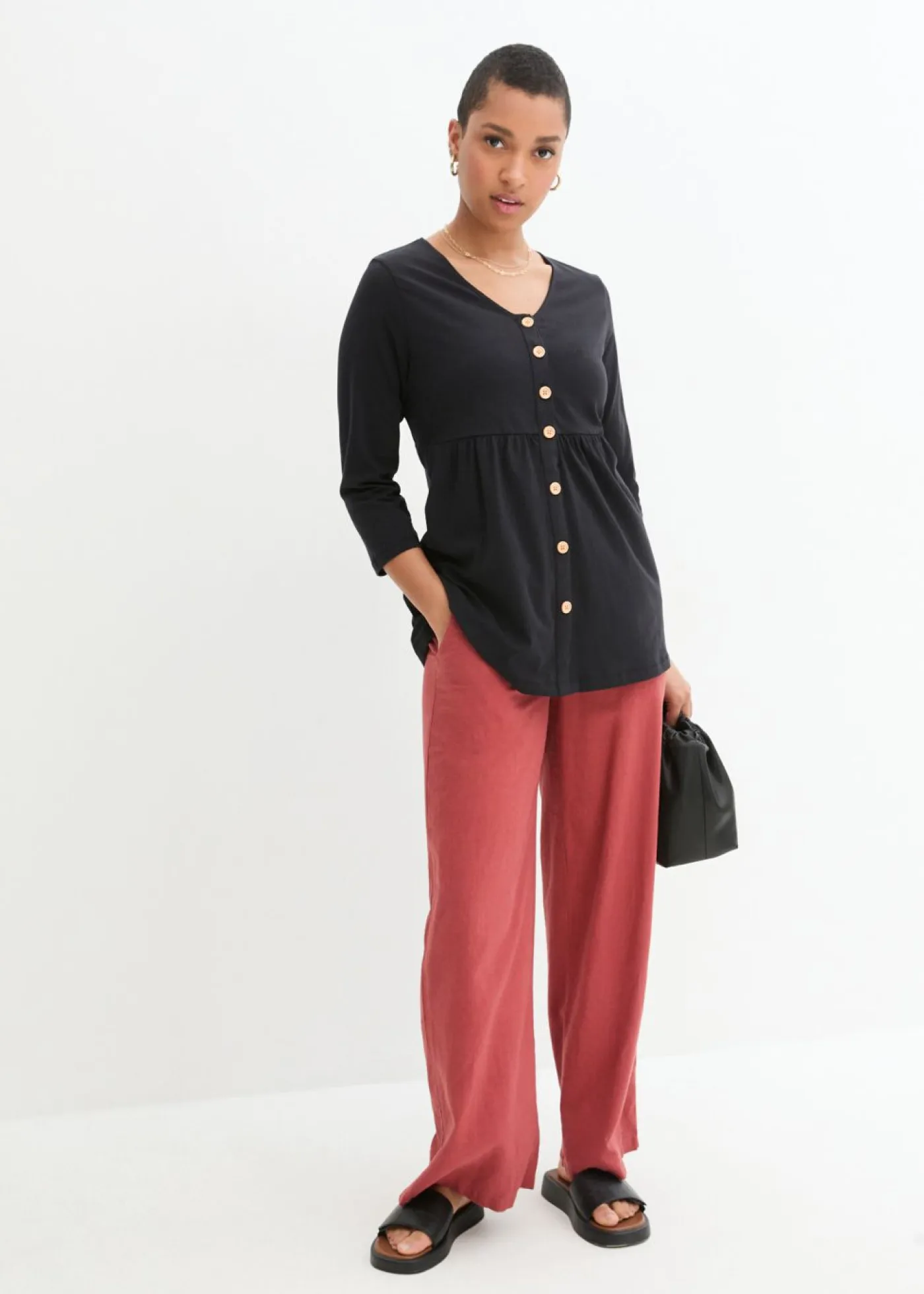 Mujer bonprix bonprix Top premamá/de lactancia 2 en 1 de algodón orgánico