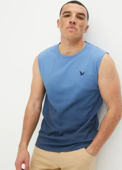 bonprix bonprix Camisetas Y Polos>Top sin mangas de algodón orgánico puro azul marino-azul cristal