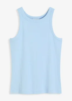 bonprix bonprix Camisetas Interiores|Básicos>Top sin mangas de canalé Azul claro