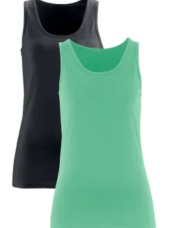 Mujer bonprix bonprix Top sin mangas elástico (2 unidades)