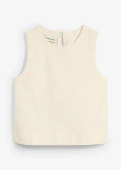 bonprix bonprix Ropa 9 A 16 Años·Camisetas Y Camisas>Top tipo blusa de mezcla de lino Beige natural