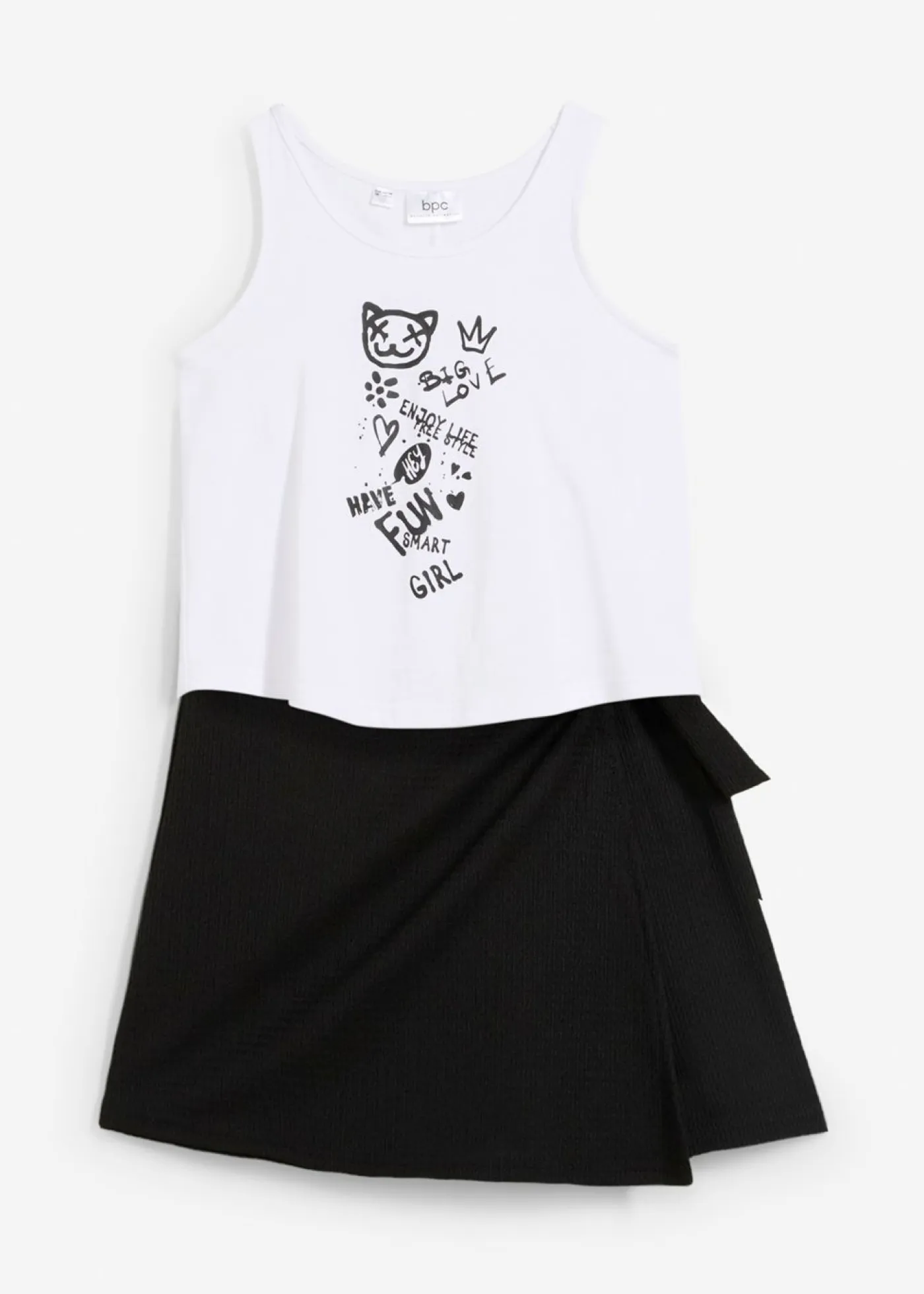 Niños bonprix bonprix Top y falda pantalón (2 piezas) para niñas de algodón orgánico