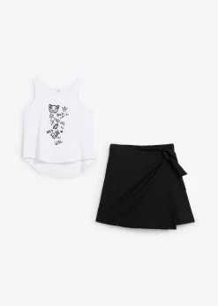 Niños bonprix bonprix Top y falda pantalón (2 piezas) para niñas de algodón orgánico